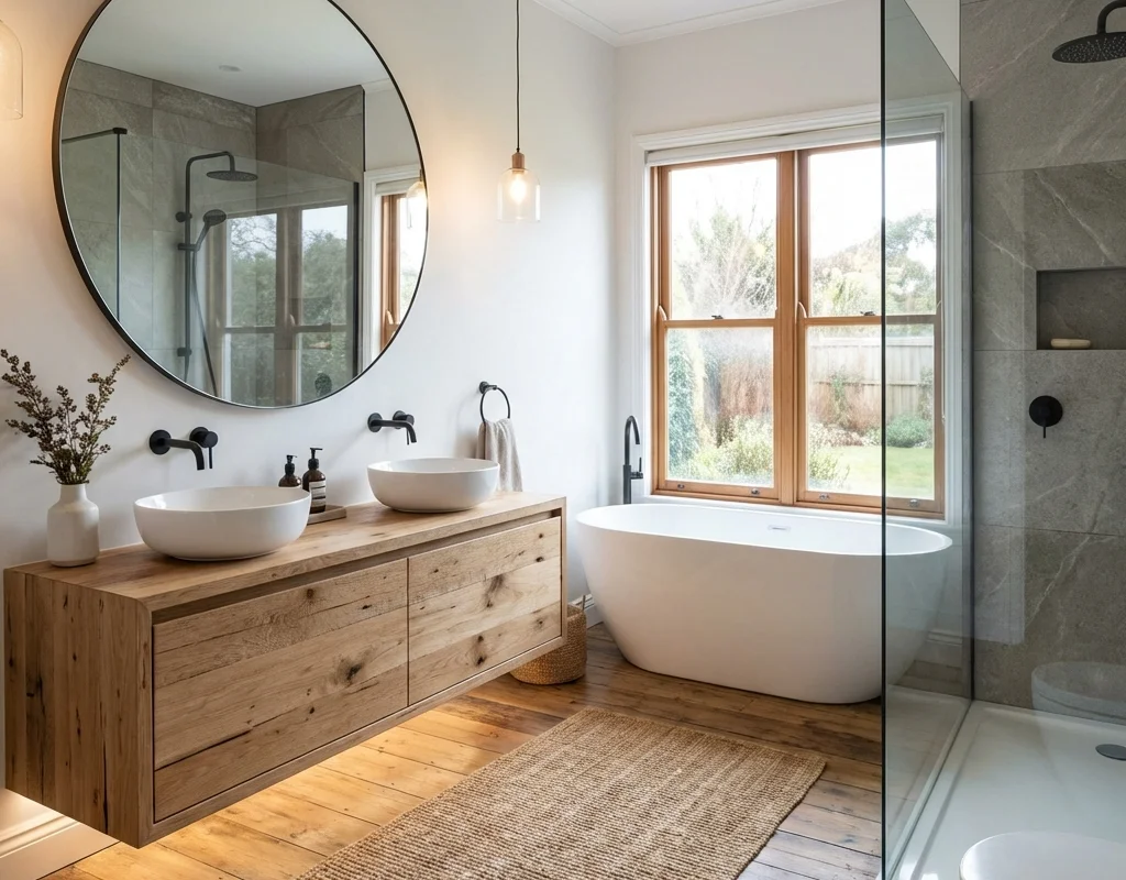 חדר רחצה בסגנון כפרי